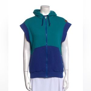 Missoni Sport Vintage Mock Neck Short Sleeve Color Block Sweatshirt Size Large